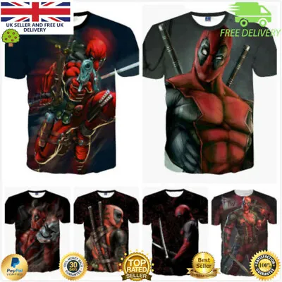 Buy Mens Deadpool Movie Themed T Shirt Super Hero Design S - XXL  • 7.99£