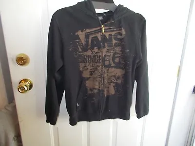Buy Vans Black With Brown Design Zip Up Youth Sweatshirt • 11.81£