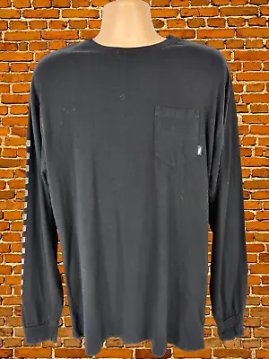 Buy Mens Vans Black Long Sleeve Top T-shirt Size Large Back Motif Skater Casual  • 9.59£