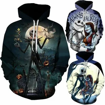 Buy The Nightmare Before Christmas Sally Jack Skellington 3D Hoodie Pullover Jacket  • 15.96£