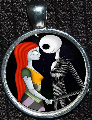 Buy Nightmare Before Christmas Jack Skellington Sally Silver Disney Pendant Necklace • 5.69£