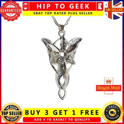 Buy Lord Of The Rings Silver Necklace EVENSTAR Pendant Hobbit LOTR + GIFT BAG Arwen • 4.75£