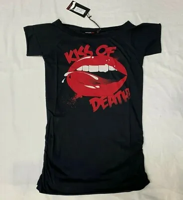 Buy Atticus Ladies Top Tshirt Kiss Of Death Black  • 22.99£