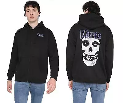 Buy Misfits Mens Zip Up Hoodie Misfits Skull Jumper S-2XL Official • 34.99£