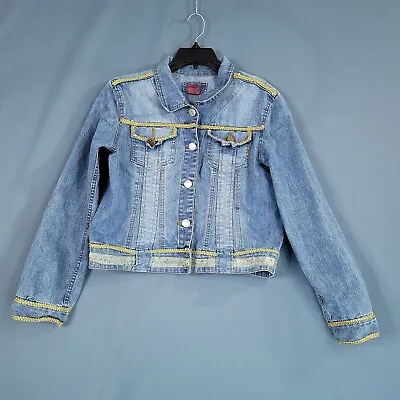 Buy Destiny Women's Denim Jacket Button Front Long Sleeve Blue Size L • 14.45£