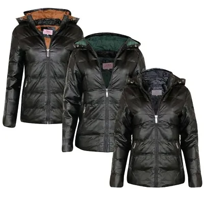 Buy New Womens Ladies BLACK Quilted Winter Designer Coat Puffer Hooded Jacket Parka  • 17.98£
