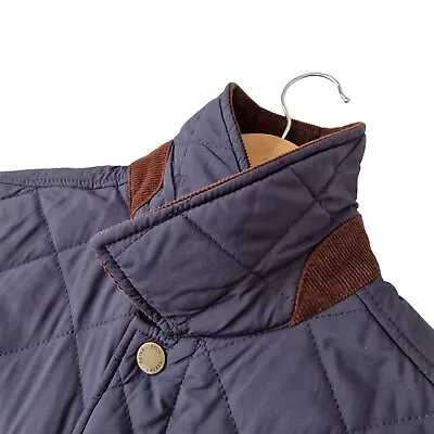 Buy Polo Ralph Lauren Quilted Jacket Womens UK 10-12 Navy Blue Corduroy Trim • 39.95£