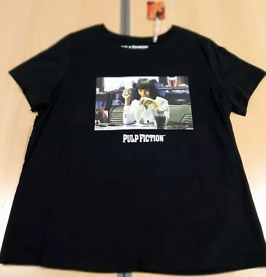 Buy Ladies Pulp Fiction T Shirt Black NWT Size 16 • 9.99£