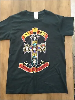 Buy Guns & Roses T Shirt Appetite For Destruction Black Rock Concert Band Size S • 9.99£