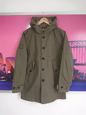 Buy Pretty Green Parka Jacket Hooded Trench Mac | Medium | Mod Tartan Corduroy 90s • 59.99£