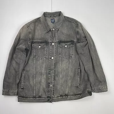Buy GAP Denim Jacket Extra Large Grey Mens Button Cotton • 29.88£
