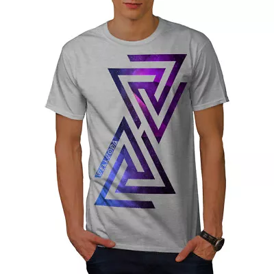 Buy Wellcoda Triangle Universe Mens T-shirt, Galaxy Graphic Design Printed Tee • 15.99£