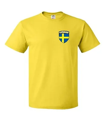 Buy Sweden Swedish Swede Sverige Yellow Football Soccer T-Shirt - Sizes Small - 3XL • 12.96£