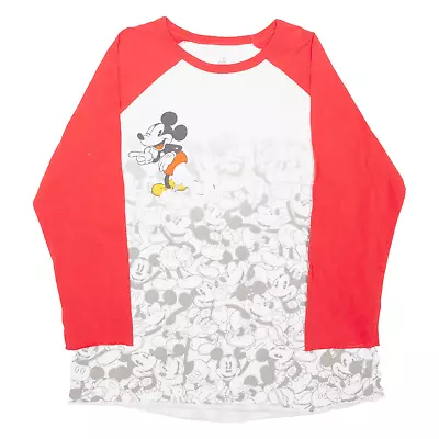 Buy DISNEY Mickey Mouse Mens T-Shirt White Long Sleeve L • 15.99£