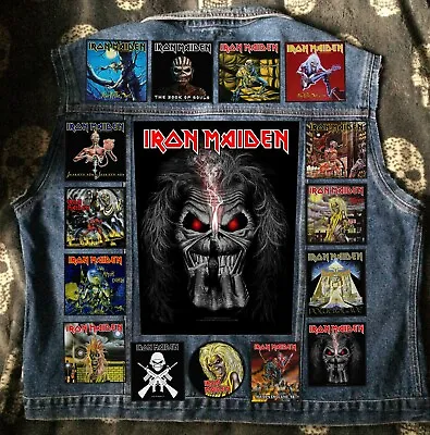 Buy The Fully Laden Iron Maiden Denim Cut-Off Battle Jacket Vest Number Of The Beast • 175£