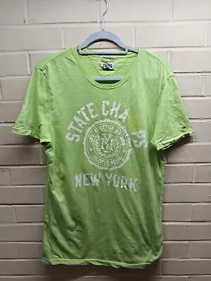 Buy Tommy Hilfiger Men's State Champs New York Green Short Sleeve T-Shirt Medium M27 • 12£
