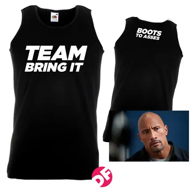 Buy Team Bring It  Boots To Asses The Rock Sleeveless Vest Top Front/back  • 11.99£