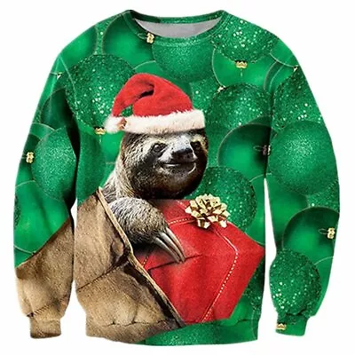Buy Funny Santa Sloth Novelty Christmas Jumper Unisex Men Women Long Sleeve Size XL • 24.95£