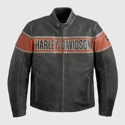 Buy Men's Harley Davidson Jacket Moto Gear Biker Real Leather Motorcycle Jacket • 119£