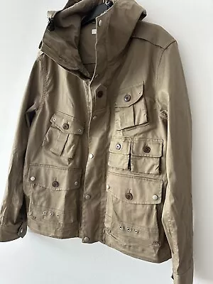 Buy Uniqlo J+ Men’s Dark Sand Military Cotton Button Zip Closure Jacket Size Large • 10£