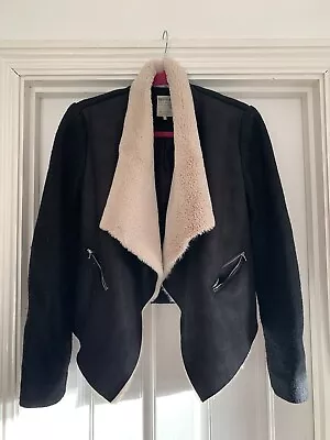 Buy Zara Trafaluc Faux Fur Winter Biker Jacket Size S • 40£