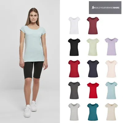 Buy Build Your Brand Basic Women's Wide Neck Tee BB013 - Natural Fibre • 7.59£