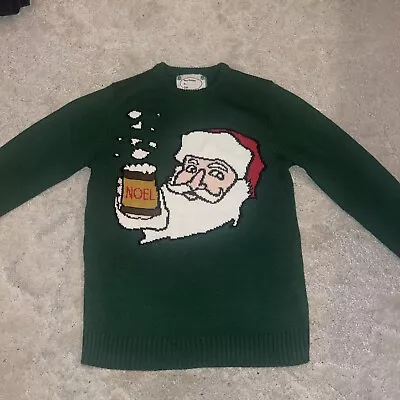 Buy Green Christmas Santa Beer Jumper Uk Small Beer Novelty • 7£