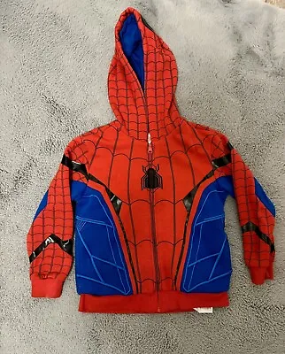 Buy Disney Marvel Spiderman Hoodie Jacket Age 5/6 Years Red Blue Excellent Condition • 17£