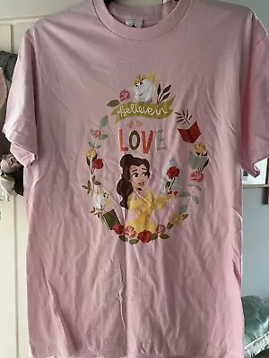 Buy Disney Store Womens Ladies Medium Tee Tshirt Beauty And The Beast Pink • 14.99£