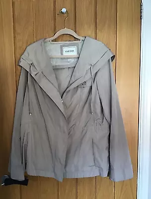 Buy Geox Respira Womens Hooded Rain Jacket - Beige - Size 10 • 25£