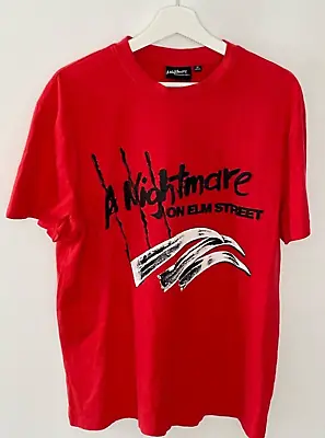 Buy OFFICIAL NIGHTMARE ON ELM STREET T-SHIRT RED Never Sleep Again M • 9.99£