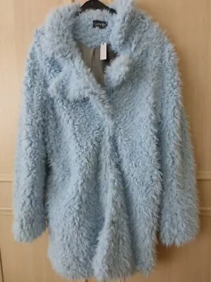 Buy NEW Ladies Baby Blue Teddy Jacket By GEORGE Size 14 • 13.99£
