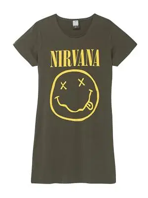 Buy Amplified Nirvana Smiley Charcoal Cotton T-Shirt Dress • 20.97£