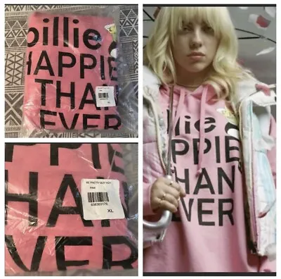 Buy NWT Billie Eilish Happier Than Ever Pretty Boy Hoodie Official Merch XL Pink • 72.32£
