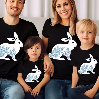 Buy Happy Easter Bunny Spring Festival Floral Family Fancy T-Shirt #ED • 9.99£