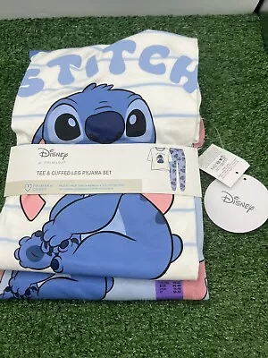 Buy Ladies Disney Lilo & Stitch Cotton Pyjamas Women's Stitch PJ's Size XL 18-20 UK • 25.99£