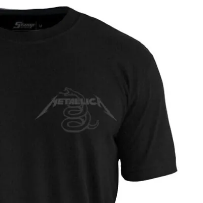 Buy Official Licensed T-Shirt PC Metallica Black Album Stamp Rockwear (Front/Back) • 37.89£