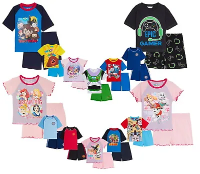 Buy Boys Girls Kids Pyjamas Official Shortie Character Pjs Summer Top + Shorts Set  • 8.95£