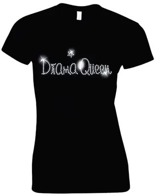Buy DRAMA Queen Ladies Crystal T Shirt  - Hen Night - 60s 70s 80s 90s All Sizes • 9.99£