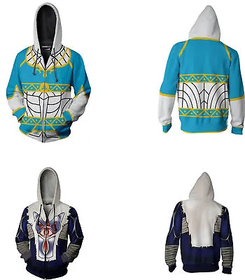 Buy Cosplay The Legend Of Zelda 3D Hoodies Sweatshirt Hooded Zipper Jacket Coat Tops • 21.59£