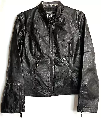 Buy Last Kiss Black Faux Leather Short Moto Biker Jacket Junior Large Adult Small • 16.99£