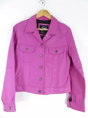 Buy Gipsy  Mauritius - Pink -Soft Leather Jeans Style Jacket - Vintage-Size L Suit S • 44.99£