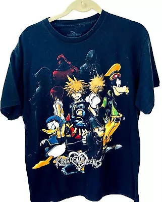 Buy Kingdom Hearts Mens Tee Shirt Mickey Mouse Goofy Anime Disney Black Size Large • 22.79£