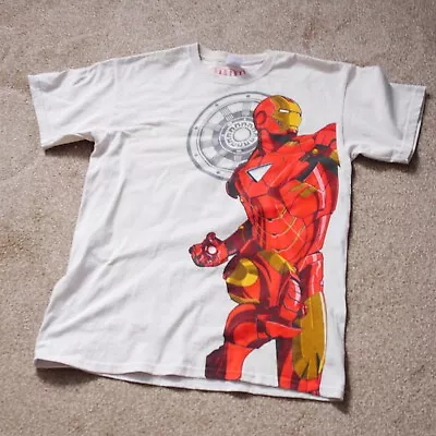 Buy Men's Marvel Iron-man T-shirt Beige Tony Stark Regular Big Print Size M/l • 9.99£