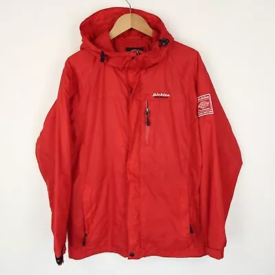 Buy Dickies Mens Lightweight Nylon Hooded Zip Jacket Red SZ Medium (G1243) • 20.95£
