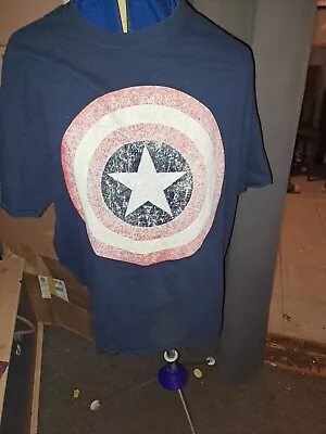 Buy Marvel Captain America Shield T Shirt Colour Blue With Shield On The Front • 10£