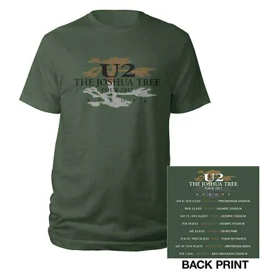 Buy U2 Unisex T-shirt Joshua Tree Logo 2017 Originla Tour Merch New Green Size Large • 22.97£