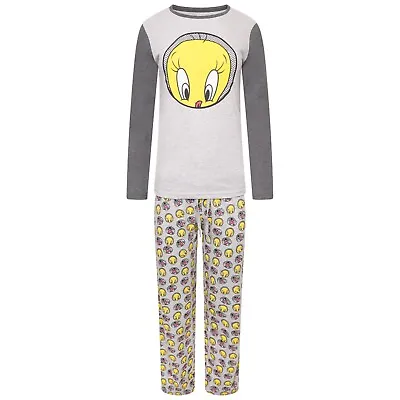 Buy Ladies Cute Tweety Bird Print Long Sleeve Pyjama Set, Nightwear, PJ's • 12.99£