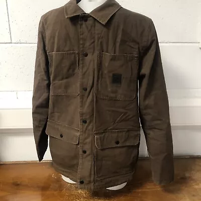 Buy Vans Chore French Worker Jacket Coat Pocketed Brown UK Size Small S • 39.99£