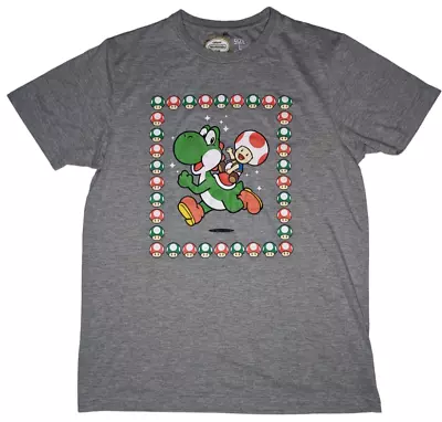 Buy Nintendo Official Yoshi Logo Tee T-Shirt In Grey Size L • 22.13£
